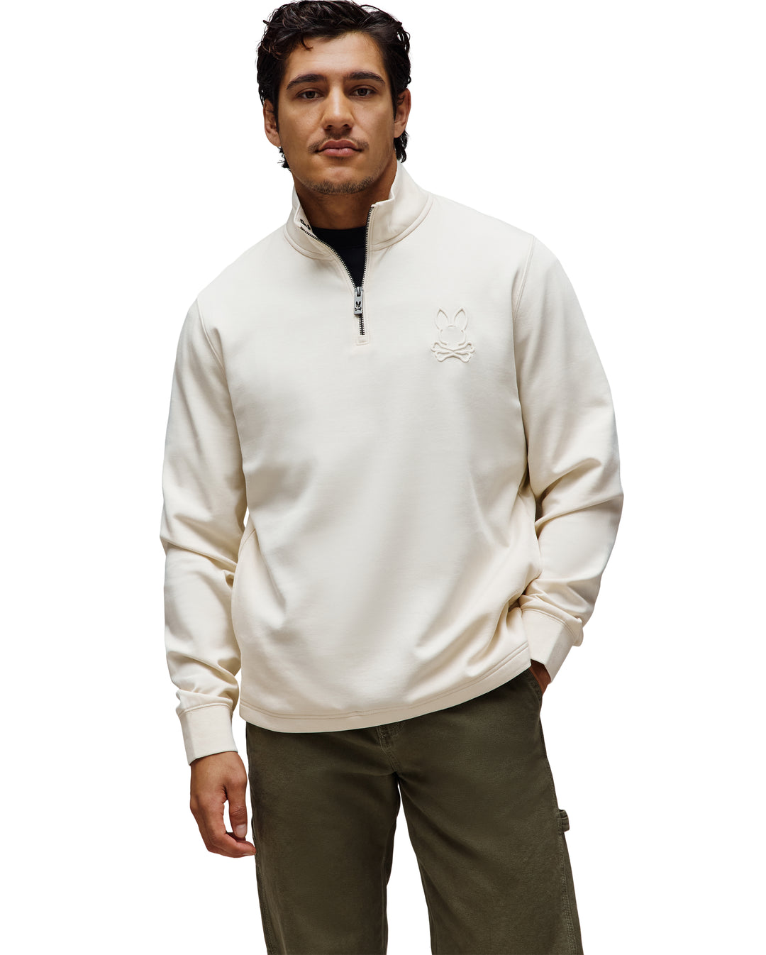 NEV 1/4 ZIP SWEATSHIRT (PRISTINE) - PSYCHO BUNNY