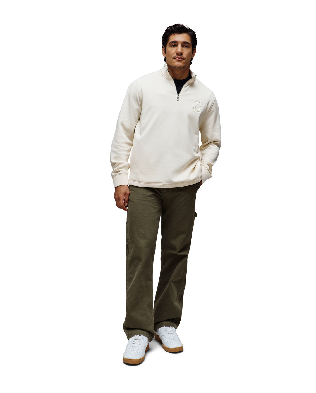 NEV 1/4 ZIP SWEATSHIRT (PRISTINE) - PSYCHO BUNNY