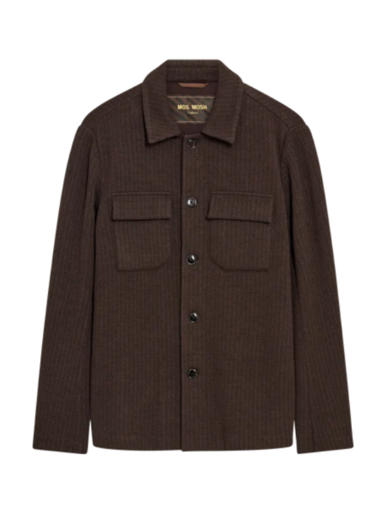AUSTIN KNIT OVERSHIRT (COFFEE) - MOS MOSH GALLERY