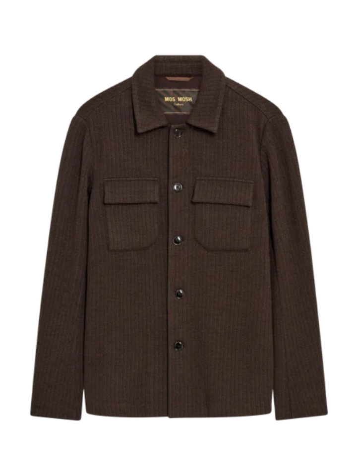 AUSTIN KNIT OVERSHIRT (COFFEE) - MOS MOSH GALLERY