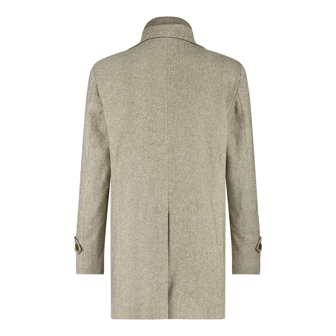 OVERCOAT WITH INLAY (BROWN) - BLUE INDUSTRY