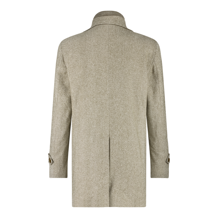 OVERCOAT WITH INLAY (BROWN) - BLUE INDUSTRY