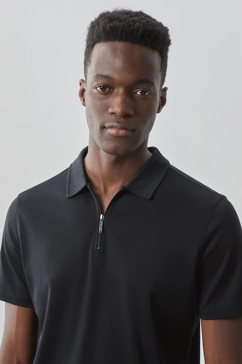 GEORGIA  ZIP POLO (BLACK) - ROBERT BARAKETT