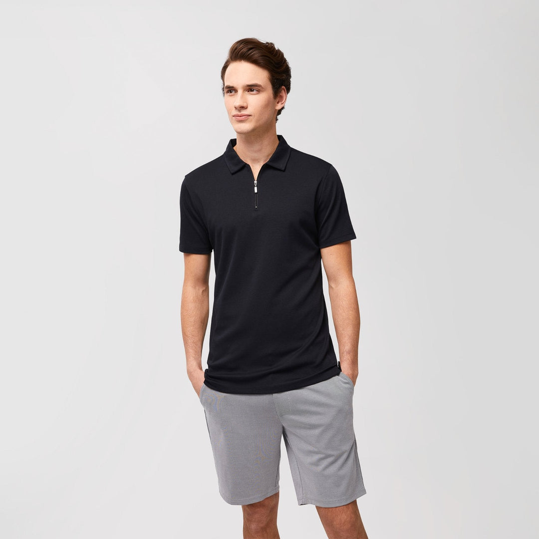 GEORGIA  ZIP POLO (BLACK) - ROBERT BARAKETT