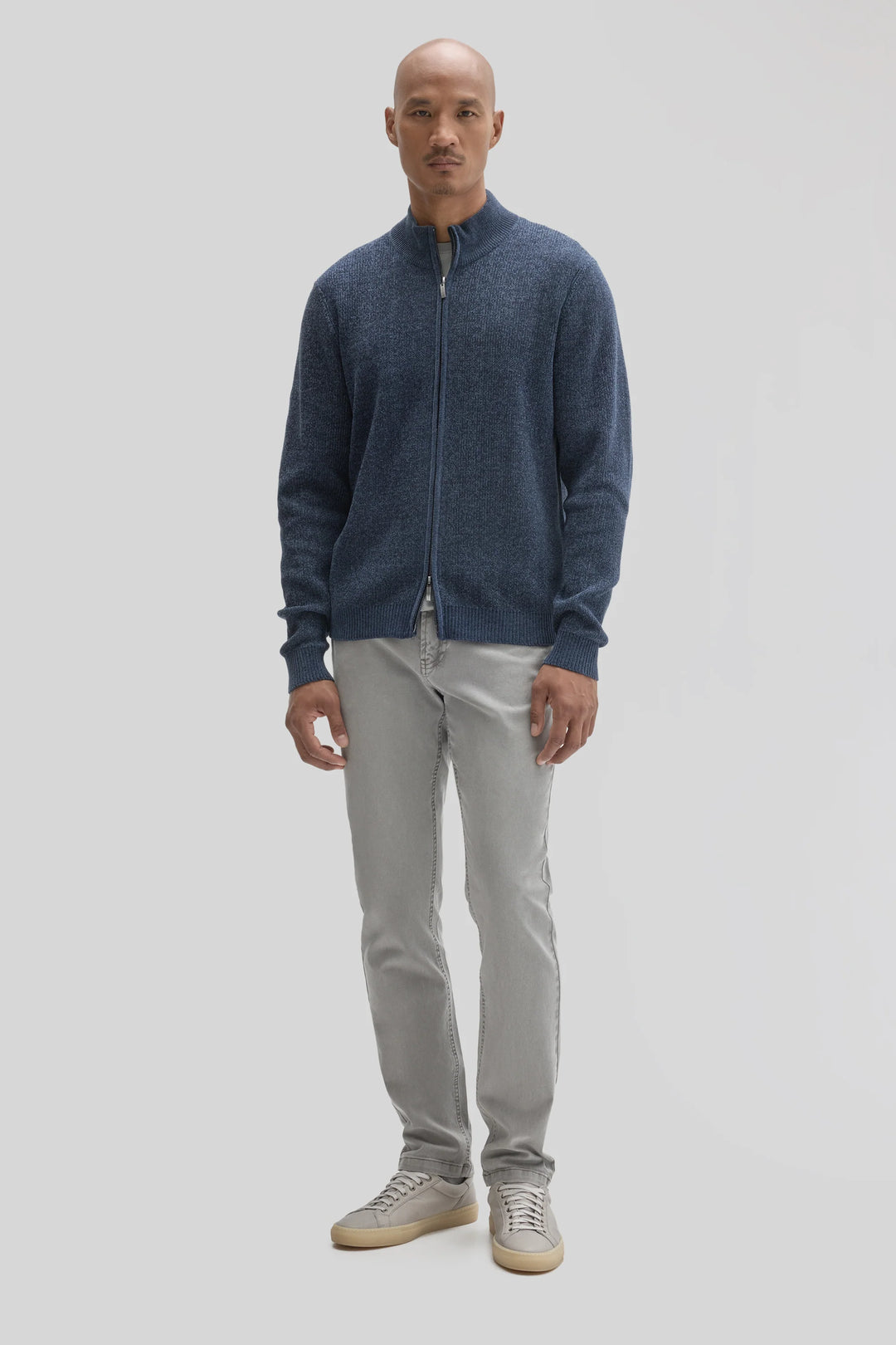 IDRIS FULL ZIP MOCKNECK (INDIGO) - ROBERT BARAKETT
