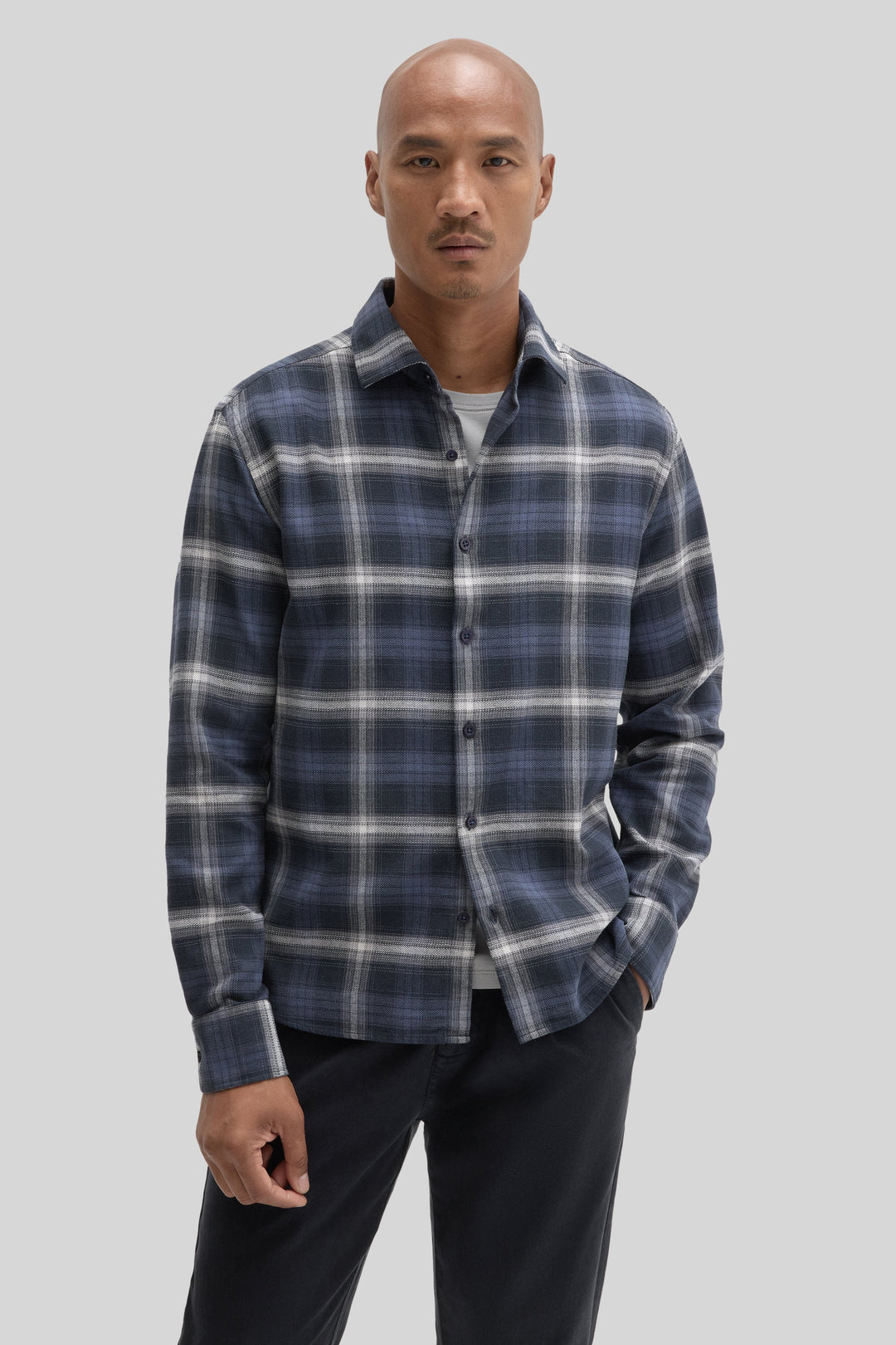 BATES WOVEN SHIRT (INDIGO) - ROBERT BARAKETT