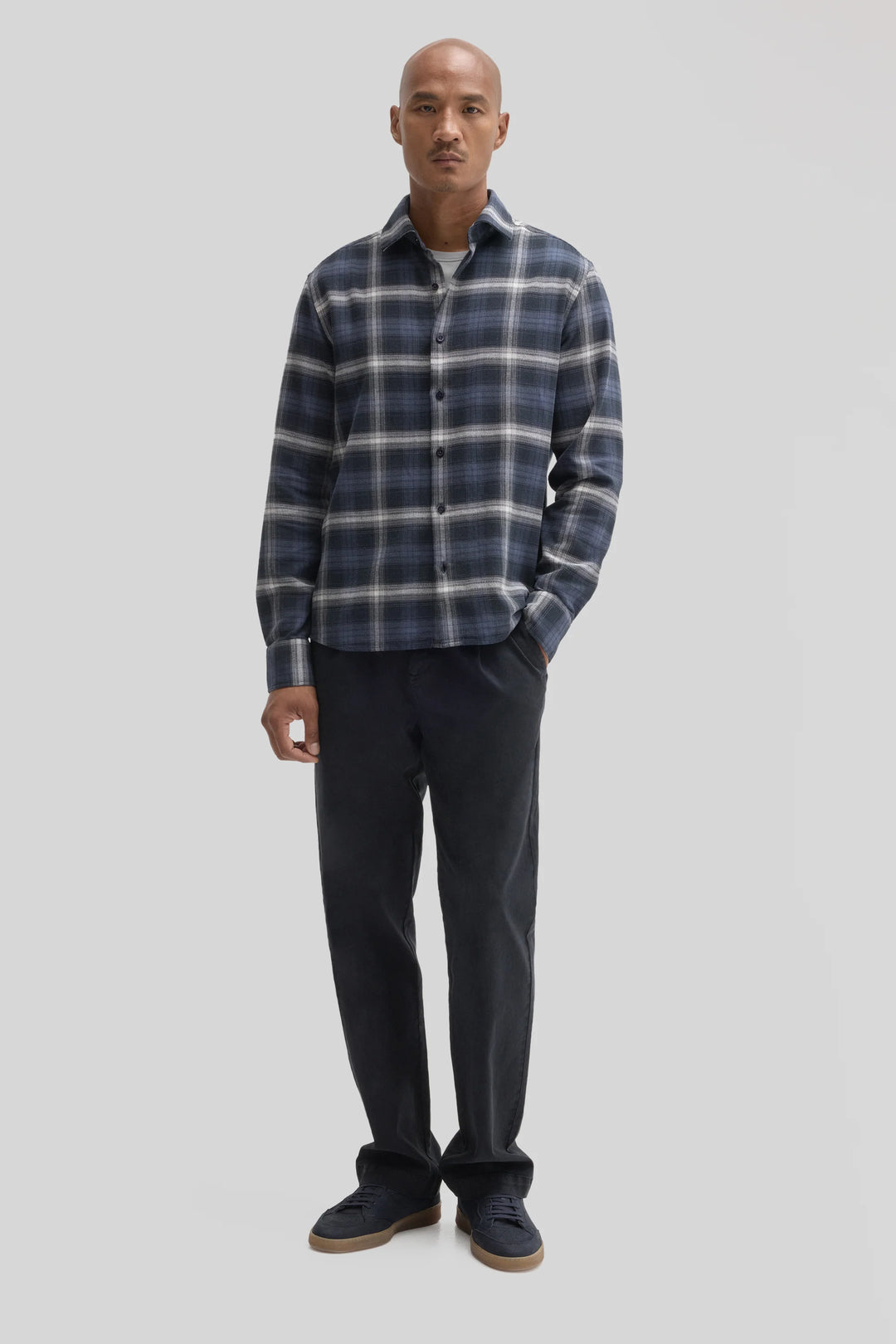BATES WOVEN SHIRT (INDIGO) - ROBERT BARAKETT