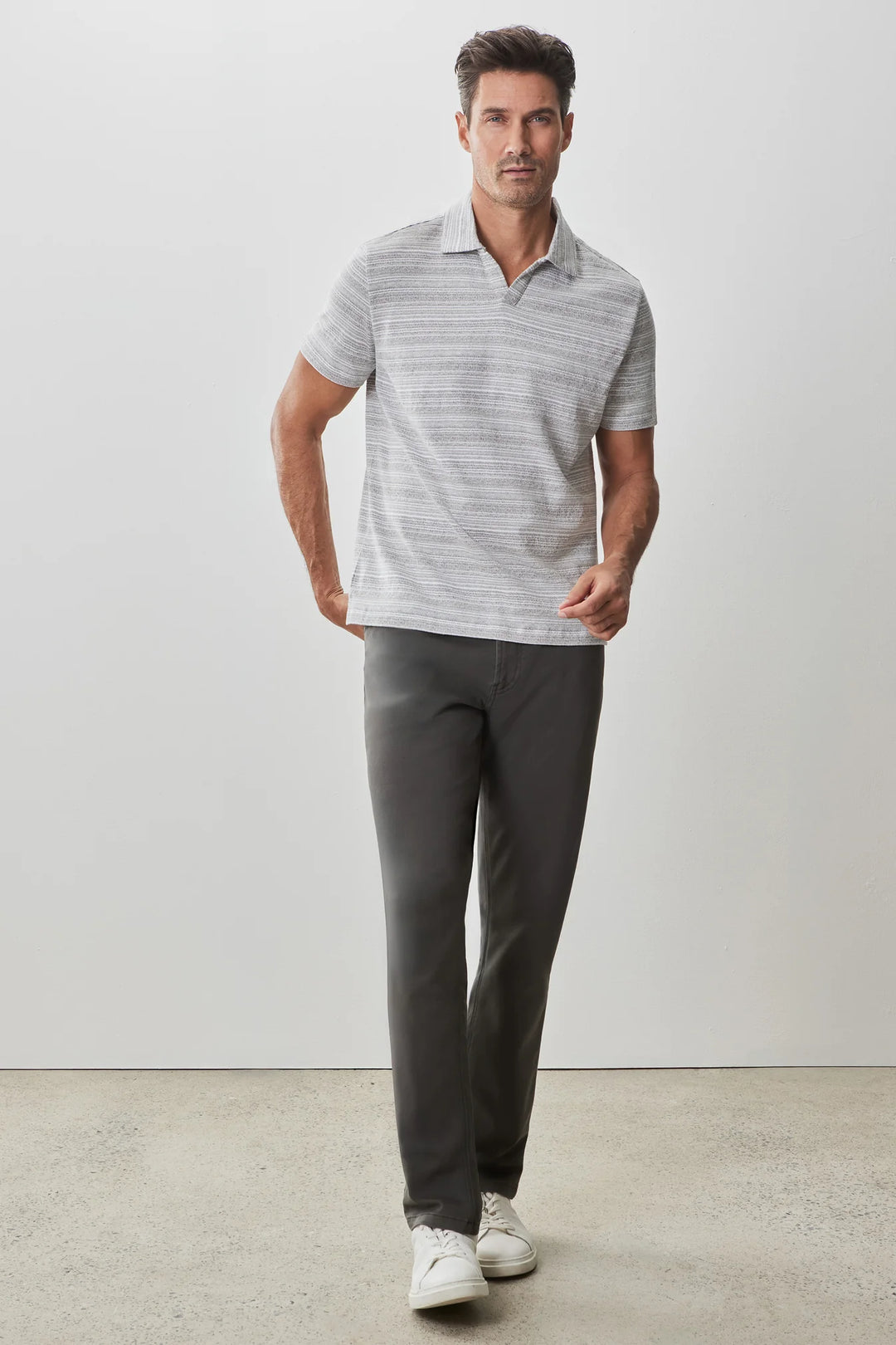 DUVAL OPEN COLLAR POLO - ROBERT BARAKETT