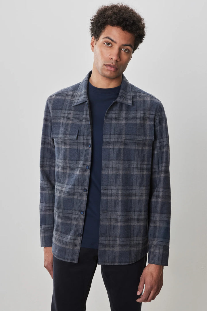 DAX WOVEN OVERSHIRT (BLUE) - ROBERT BARAKETT