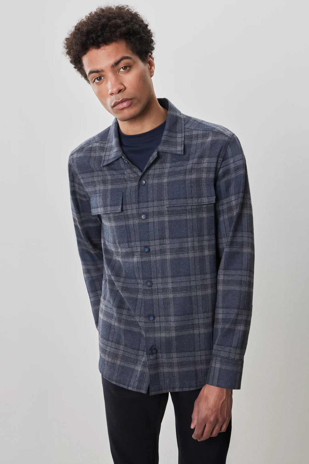 DAX WOVEN OVERSHIRT (BLUE) - ROBERT BARAKETT