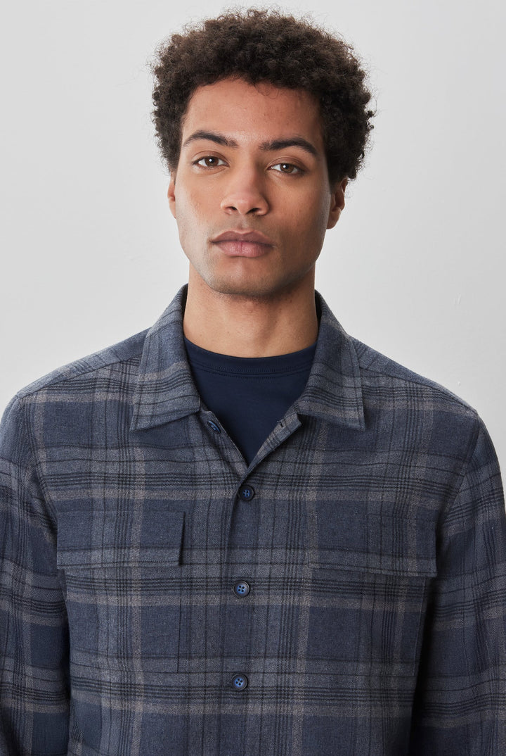 DAX WOVEN OVERSHIRT (BLUE) - ROBERT BARAKETT