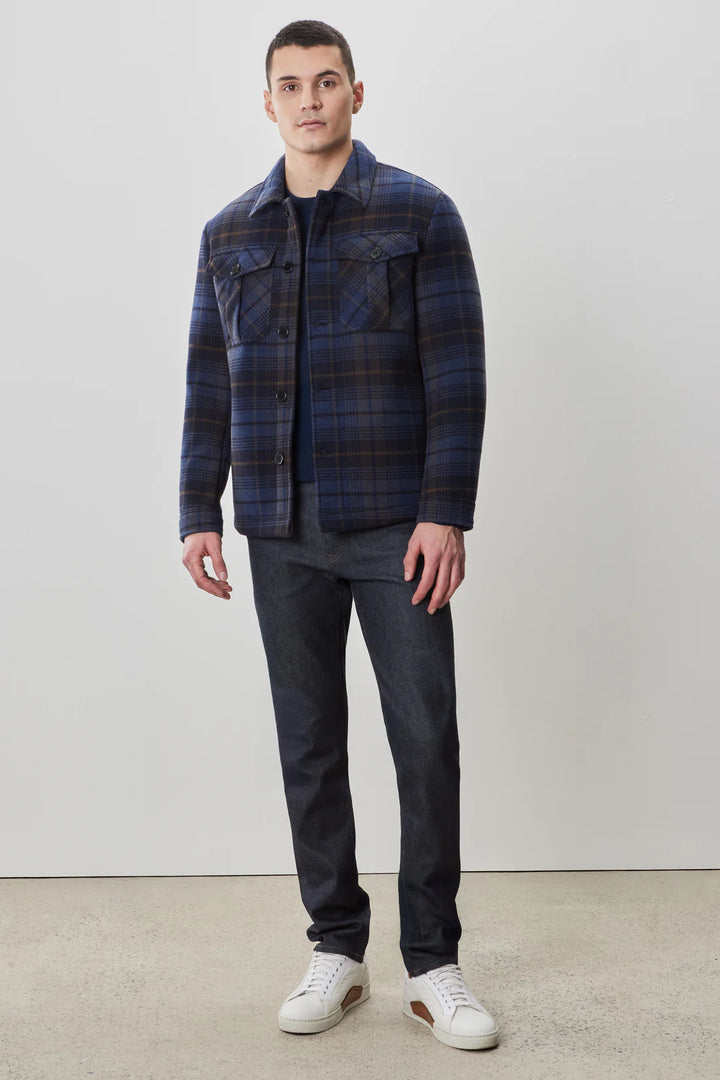 KADEN SHERPA LINED OVERSHIRT (NAVY) - ROBERT BARAKETT