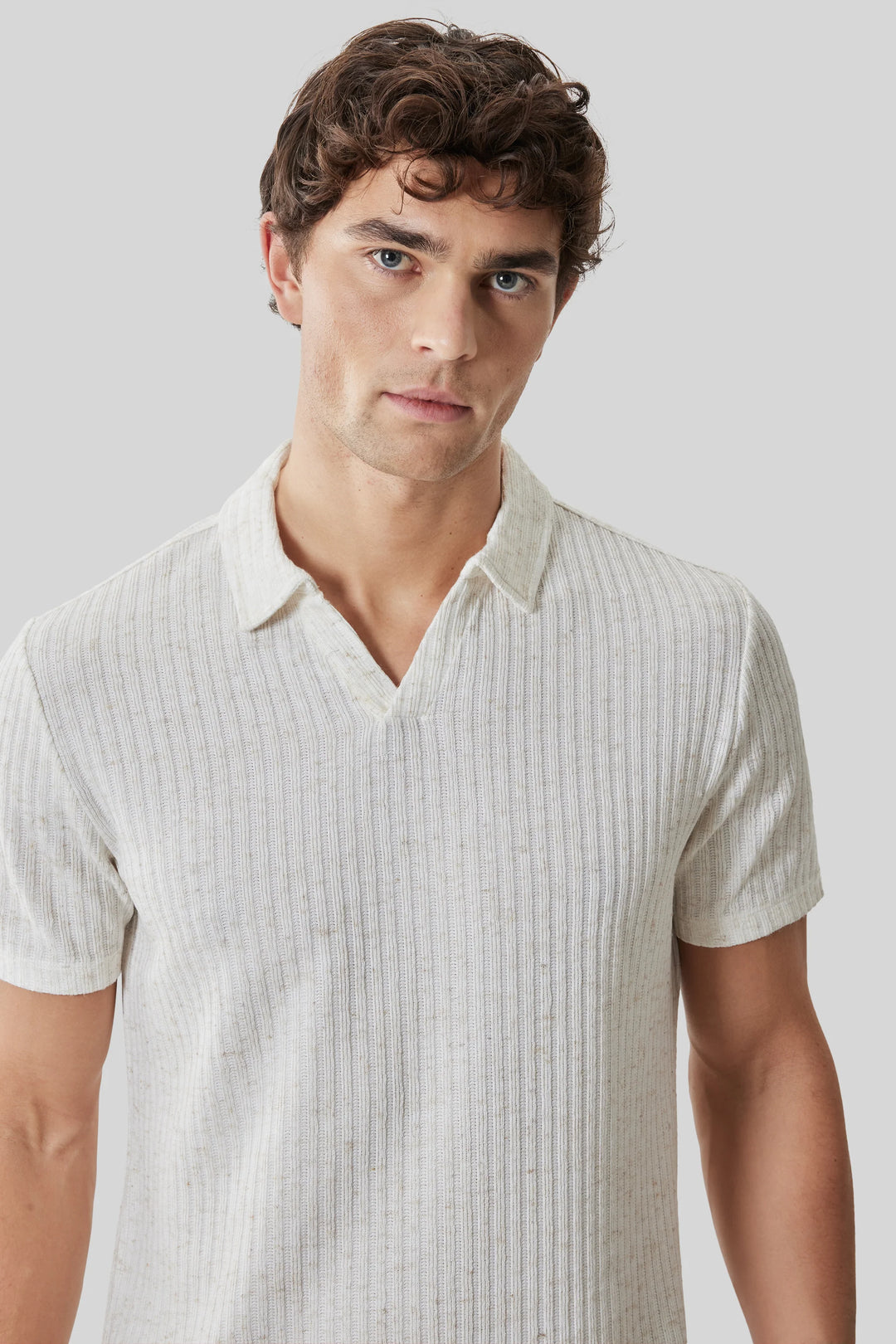 ISADORE SWEATER POLO (SWAN) - ROBERT BARAKETT