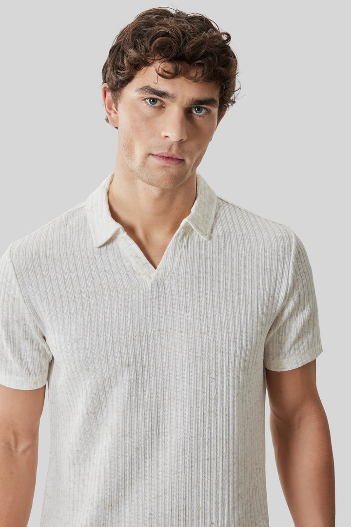 ISADORE SWEATER POLO (SWAN) - ROBERT BARAKETT
