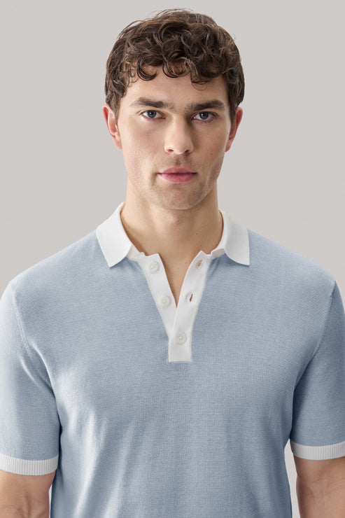 JOREN SWEATER POLO (TEAL) - ROBERT BARAKETT