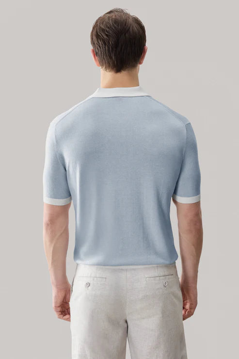 JOREN SWEATER POLO (TEAL) - ROBERT BARAKETT