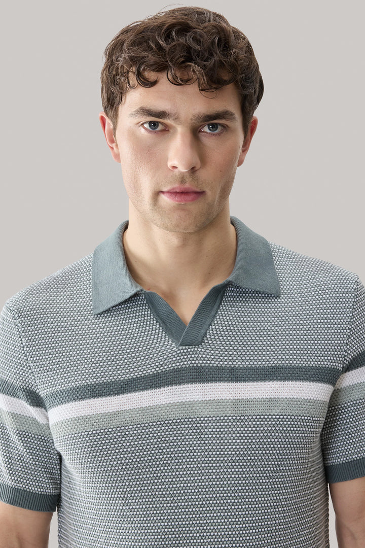 ROURKE SWEATER POLO (OLIVE)  - ROBERT BARAKETT