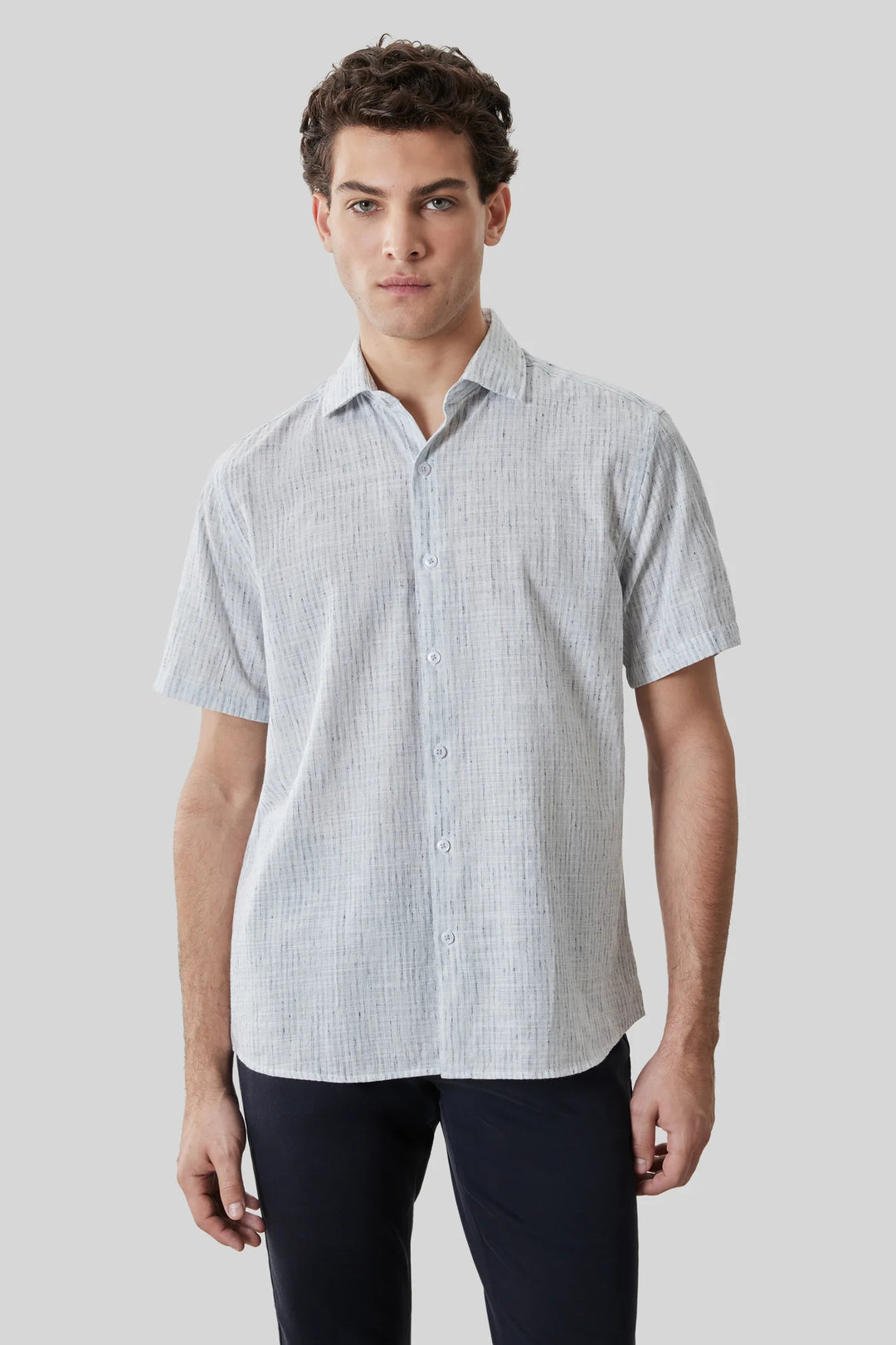 DAXTON WOVEN SHIRT (BLUE) - ROBERT BARAKETT