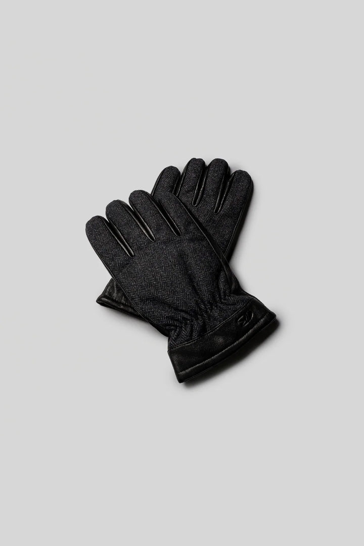 WEBER HERRINGBONE GLOVES (BLACK) - ROBERT BARAKETT