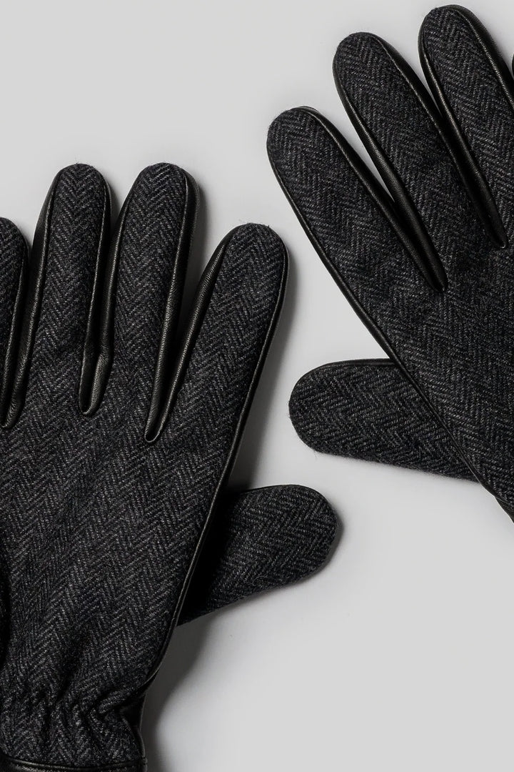 WEBER HERRINGBONE GLOVES (BLACK) - ROBERT BARAKETT