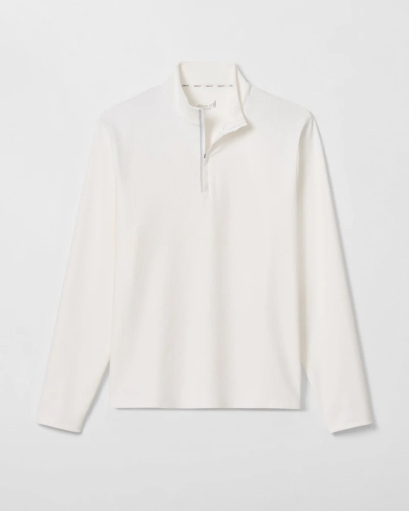 HOPPIN' 1/4 ZIP PULLOVER (WHITE) - JOHNNIE-O