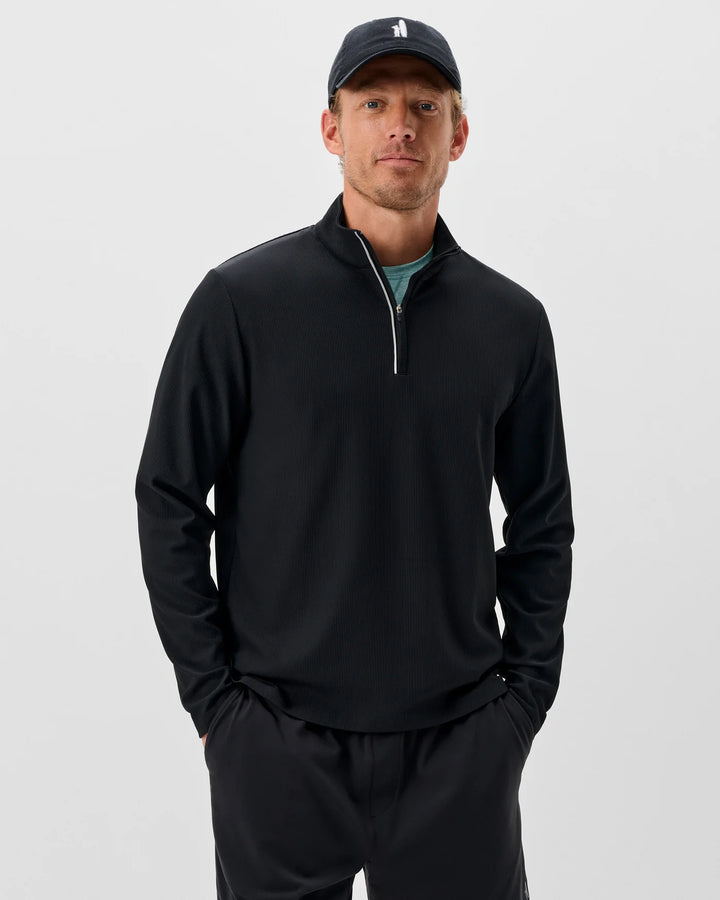 HOPPIN' 1/4 ZIP PULLOVER (BLACK) - JOHNNIE-O