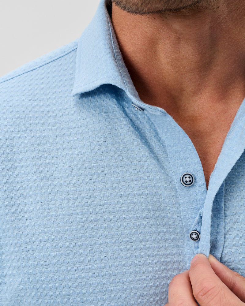 KNIT BUTTON DOWN SHIRT (SKY) - JOHNNIE-O