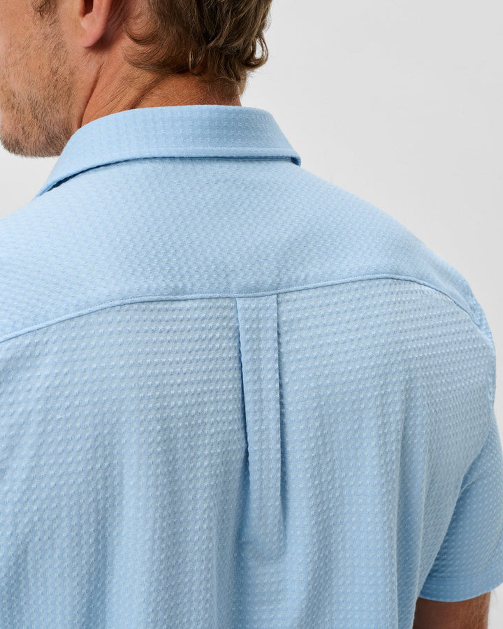 KNIT BUTTON DOWN SHIRT (SKY) - JOHNNIE-O