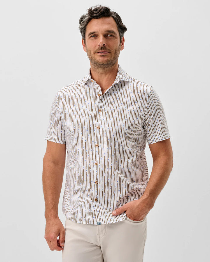 SHORT SLEEVE PENDOLA SHIRT (WHITE) - JOHNNIE-O