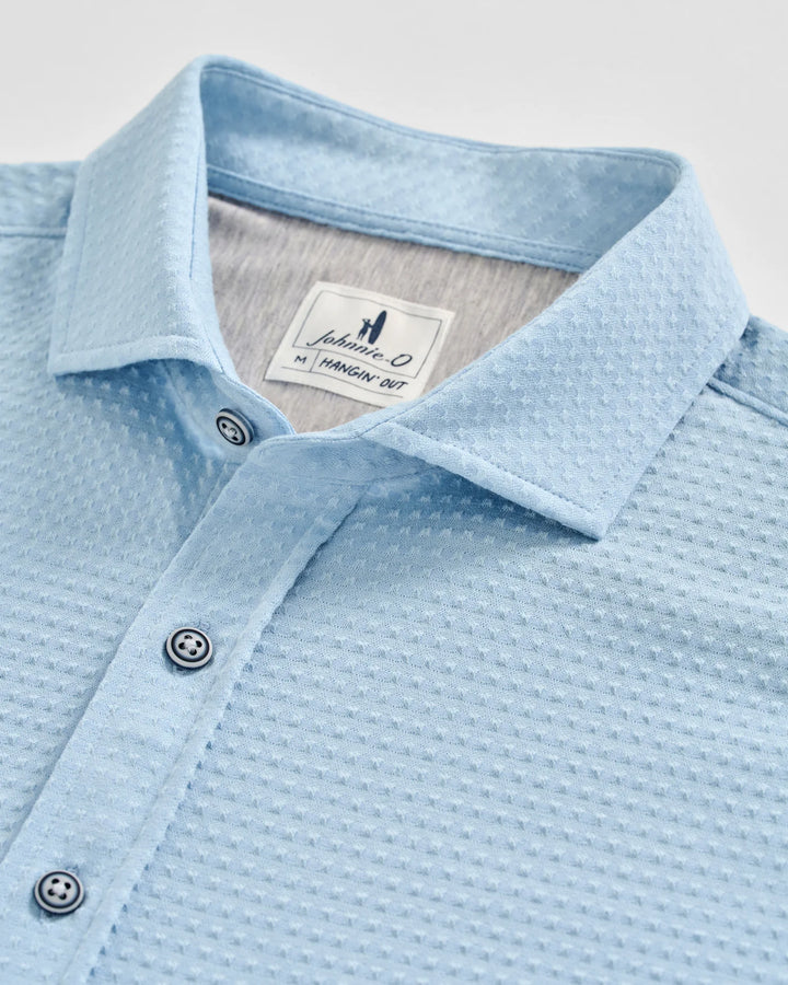 KNIT BUTTON DOWN SHIRT (SKY) - JOHNNIE-O