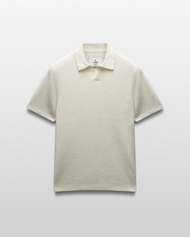 COTTON LINEN VICTOR POLO (IVORY) - REIGNING CHAMP
