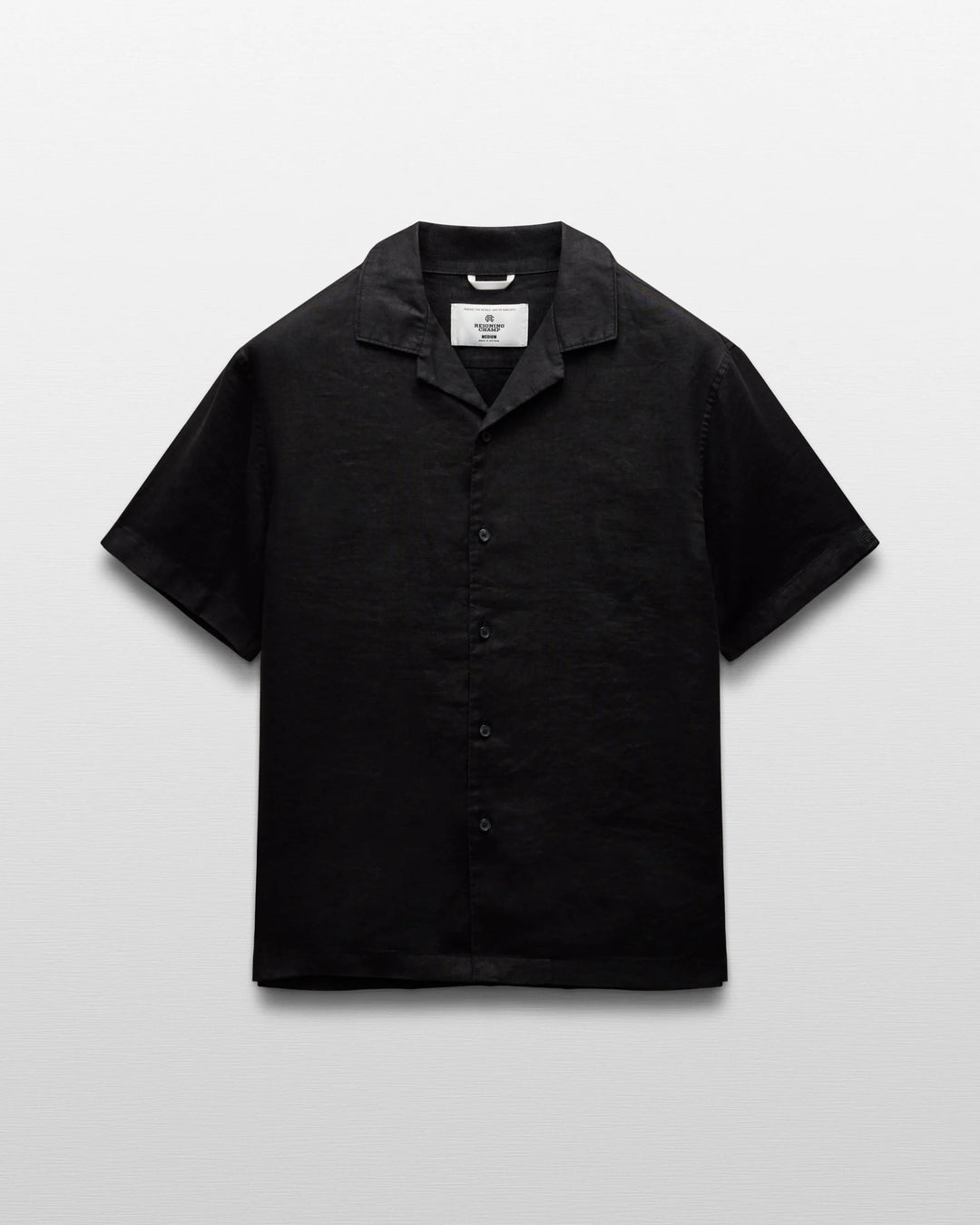 LINEN RETREAT CAMP SHIRT (BLACK) - REIGNING CHAMP