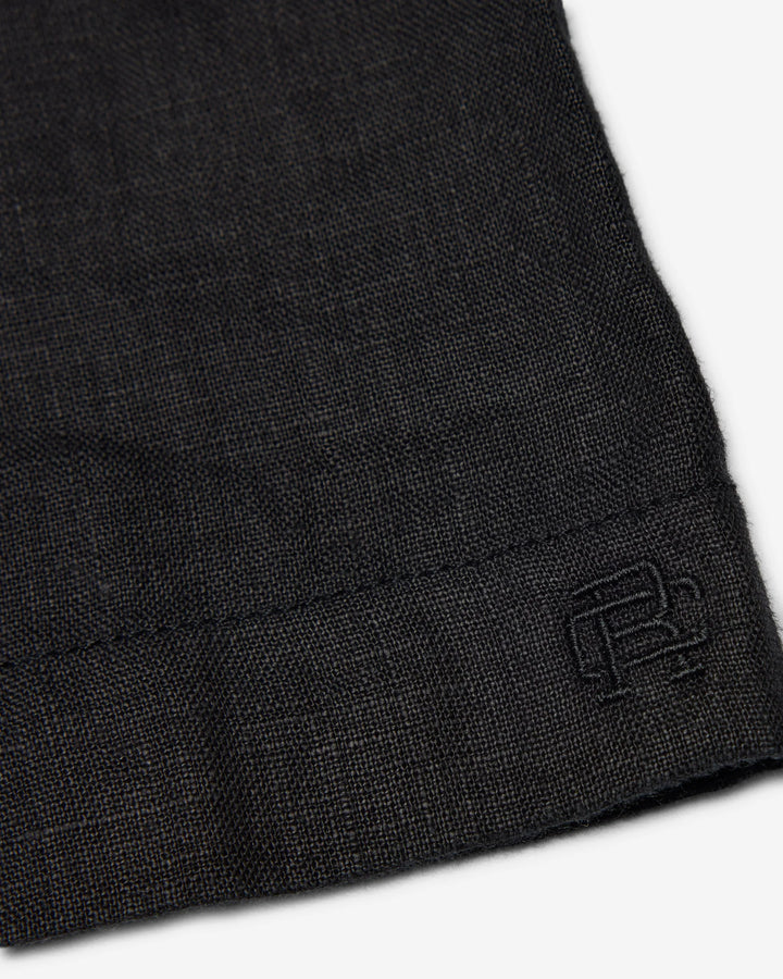 LINEN RETREAT CAMP SHIRT (BLACK) - REIGNING CHAMP