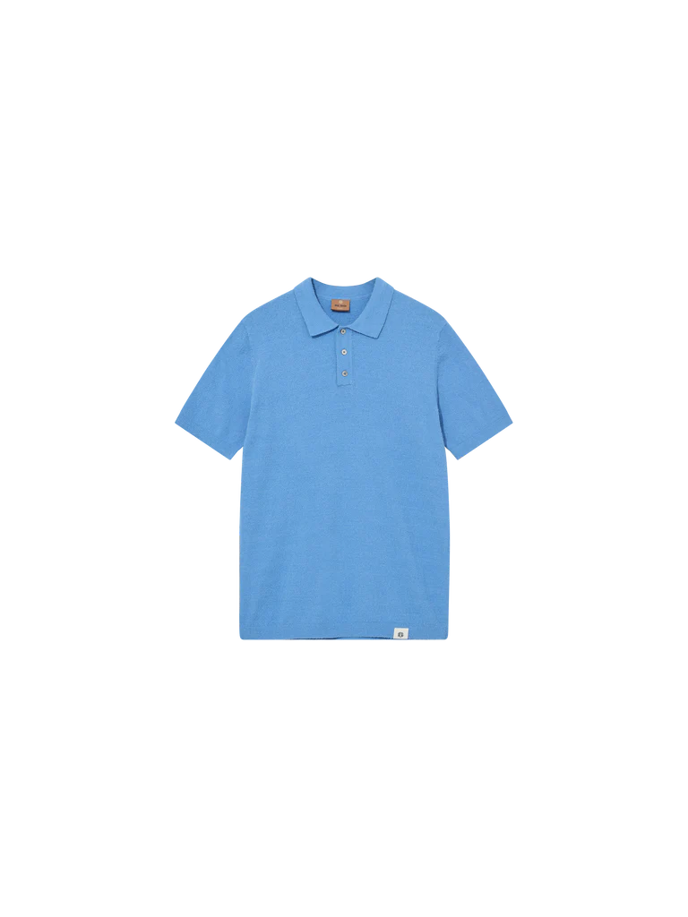 KYLE BOUCLE POLO (LAKE BLUE) - MOS MOSH GALLERY