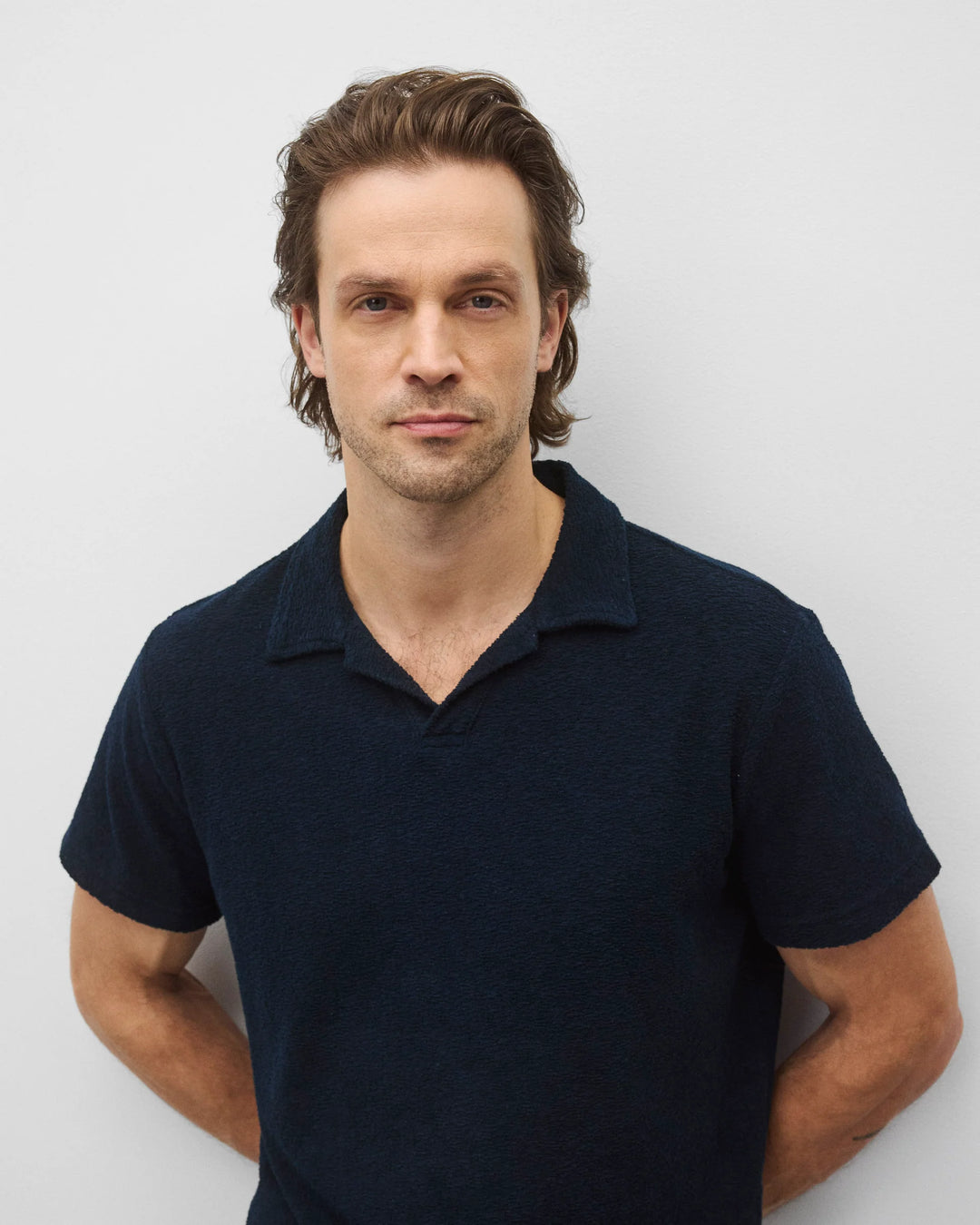 TEXTURED TERRY POLO (NAVY) - REIGNING CHAMP
