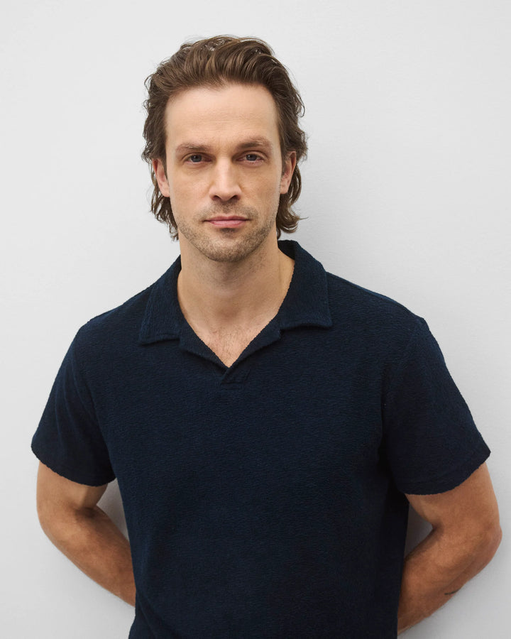 TEXTURED TERRY POLO (NAVY) - REIGNING CHAMP