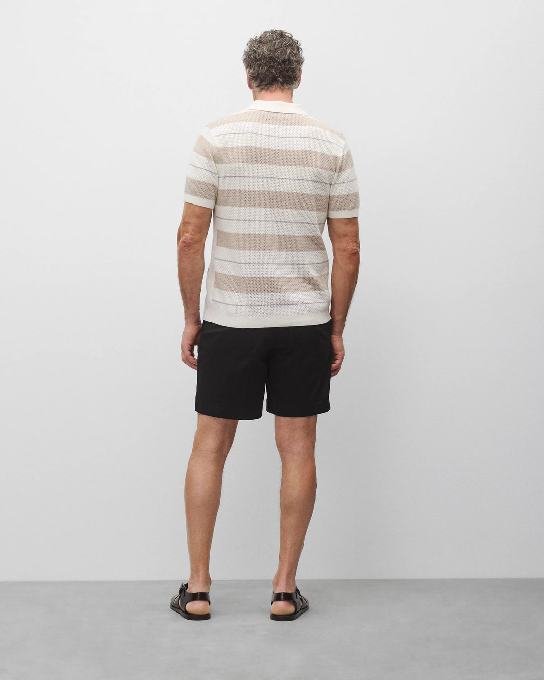 COTTON LINEN STRIPE POLO (IVORY) - REIGNING CHAMP
