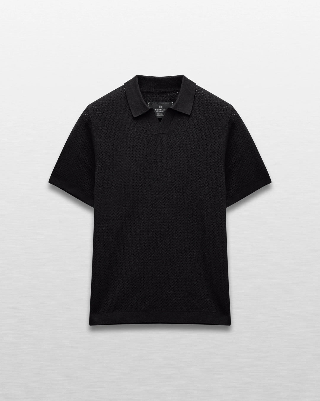 COTTON LINEN VICTOR POLO (BLACK) - REIGNING CHAMP