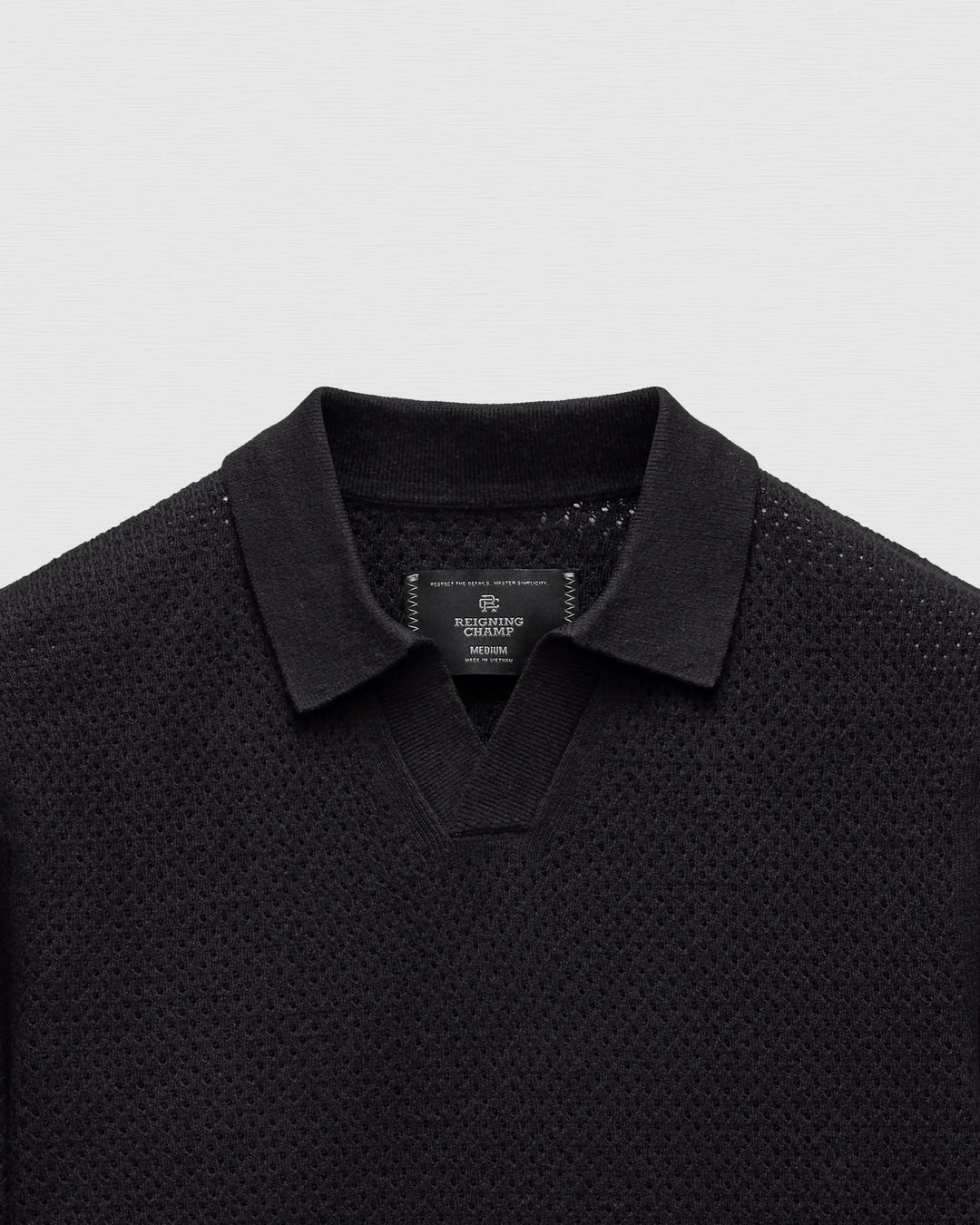 COTTON LINEN VICTOR POLO (BLACK) - REIGNING CHAMP