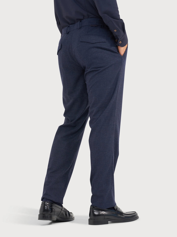 STEVEN CHECK PANT (NAVY) - BLUE INDUSTRY