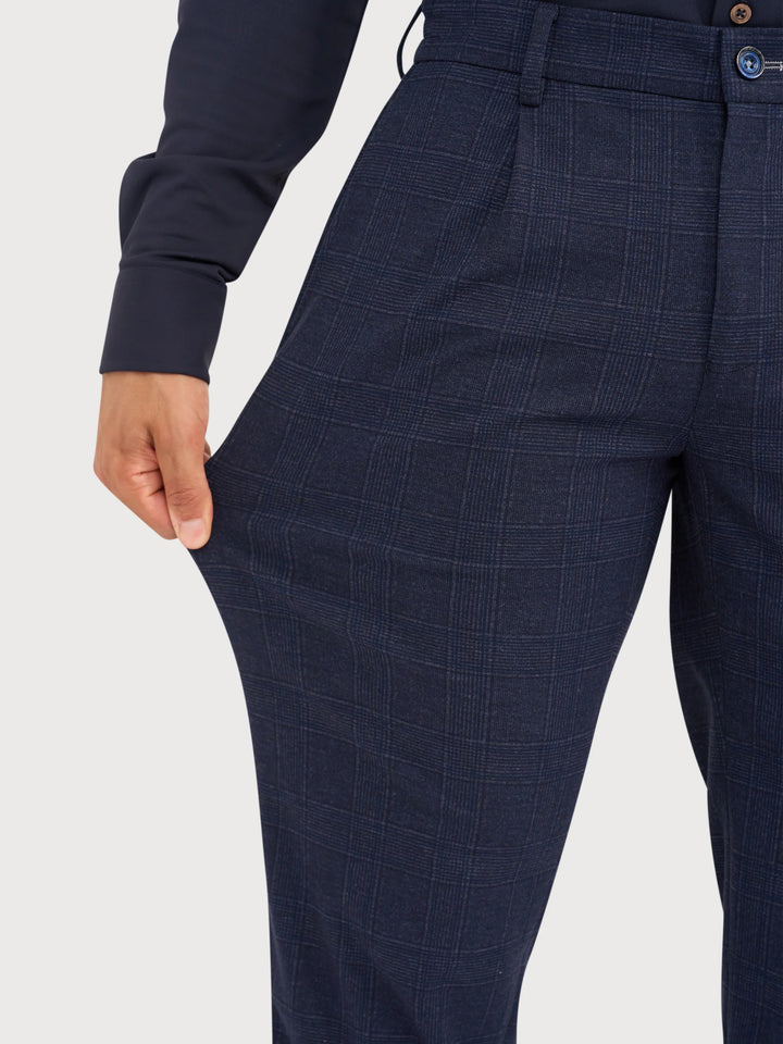 STEVEN CHECK PANT (NAVY) - BLUE INDUSTRY