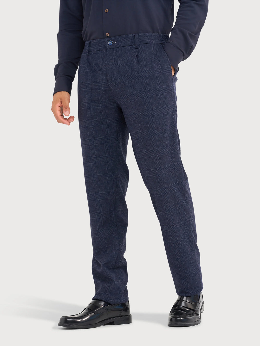 STEVEN CHECK PANT (NAVY) - BLUE INDUSTRY