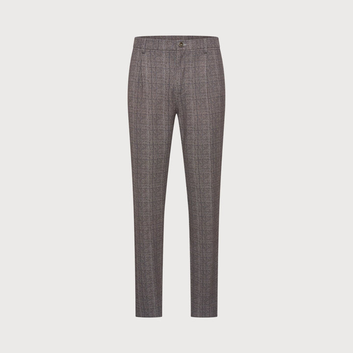 STEVEN MICRO CHECK PANT (BROWN) - BLUE INDUSTRY