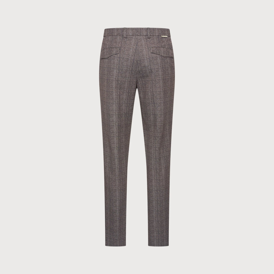STEVEN MICRO CHECK PANT (BROWN) - BLUE INDUSTRY