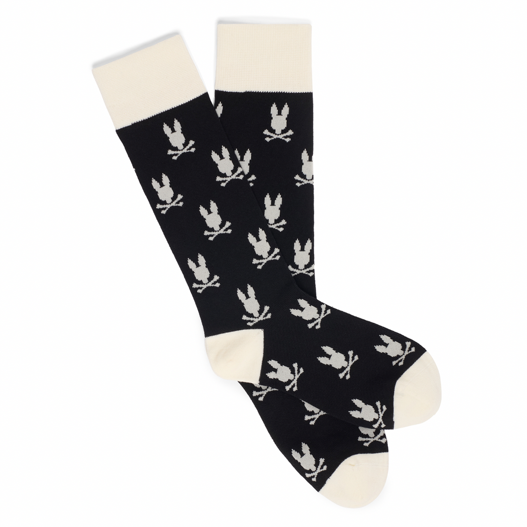 ALL OVER BUNNY DRESS SOCK (BLACK) - PSYCHO BUNNY