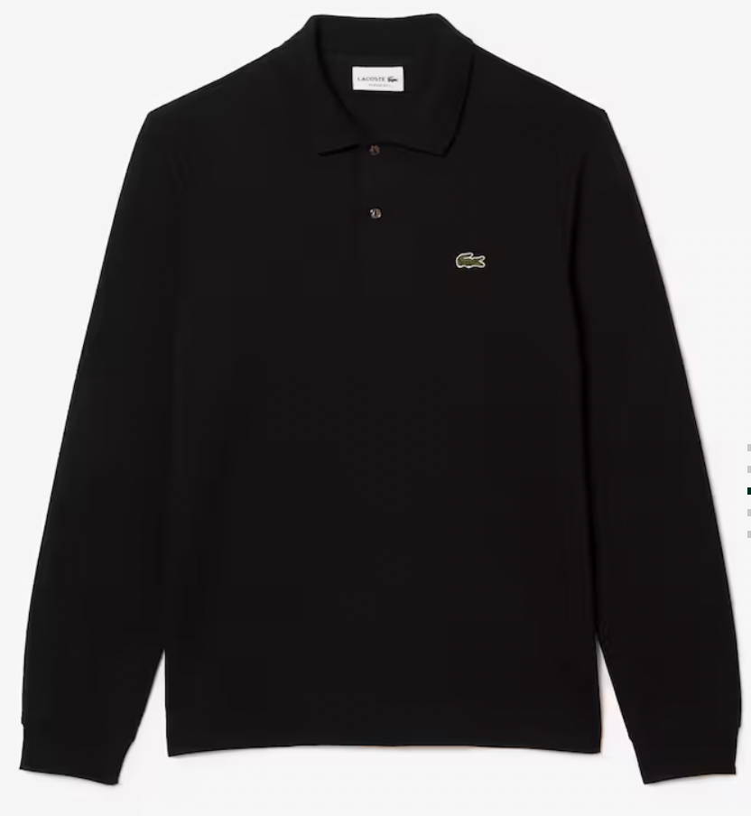 LONG SLEEVE POLO (BLACK) - LACOSTE