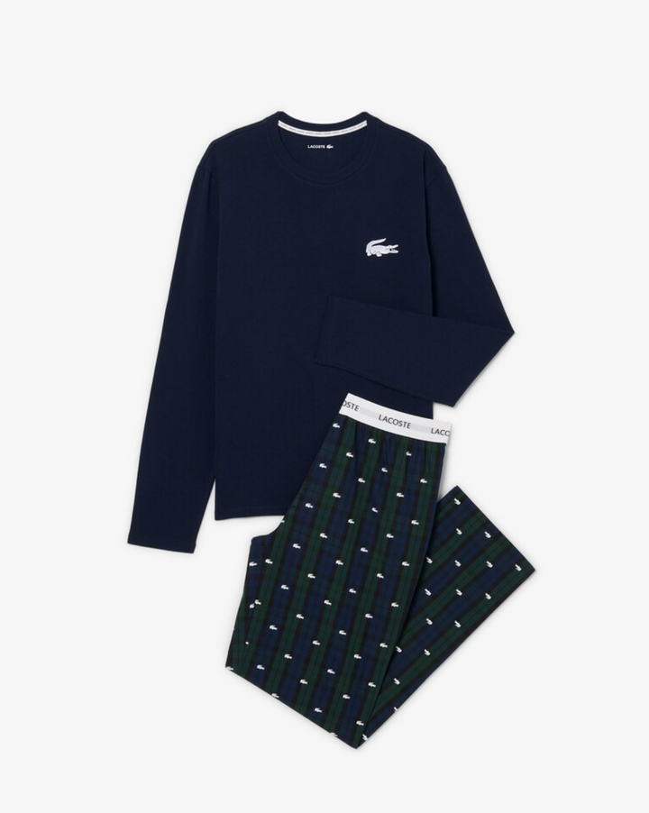 COTTON PLAID PYJAMA SET (MIDNIGHT) - LACOSTE