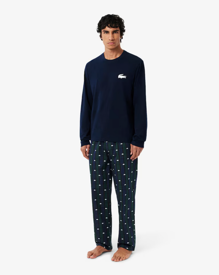 COTTON PLAID PYJAMA SET (MIDNIGHT) - LACOSTE