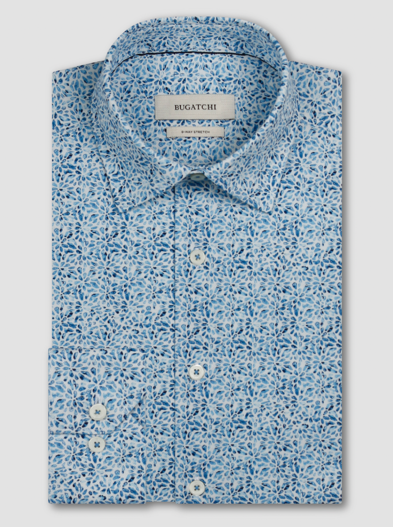 JAMES LONGSLEEVE SHIRT (BLUE FLORAL) - BUGATCHI