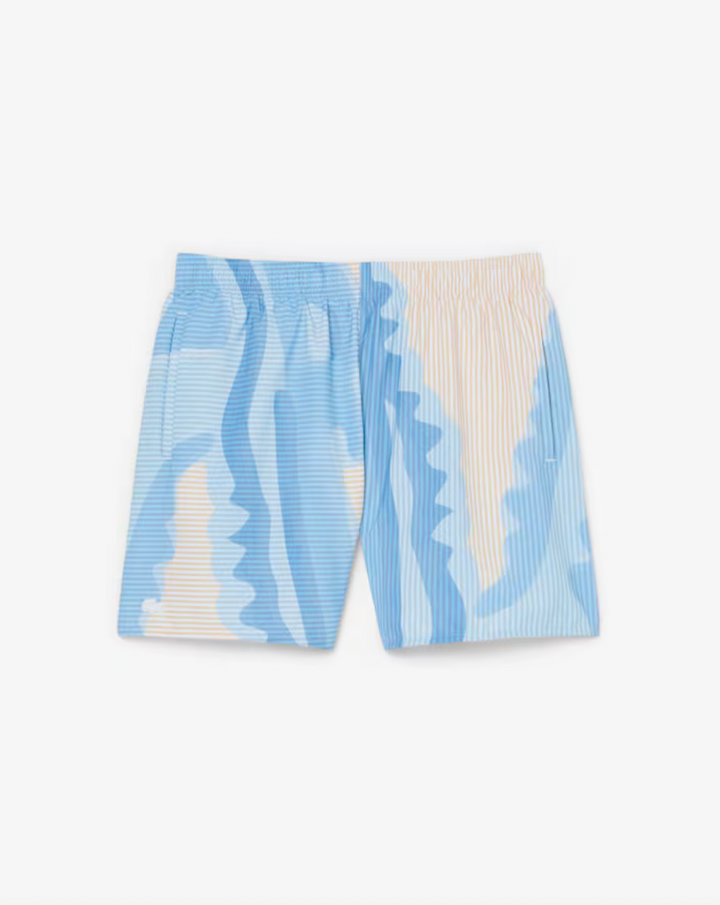 STRIPED SWIM TRUNKS (BEIGE) - LACOSTE